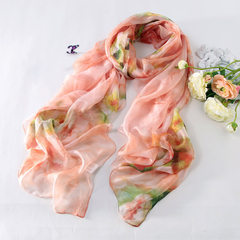 High-grade genuine silk scarf silk scarf girl summer dual-purpose long beach summer sun Scarf Shawl
