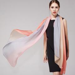 Bhutta high-grade silk scarf silk scarf shawl and female dual-purpose long thin silk scarf color