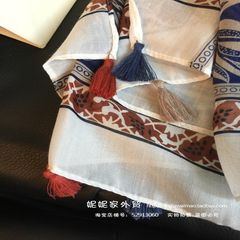 Spring and summer multifunctional female Scarf Shawl scarves fringed linen scarf dual-purpose square dots