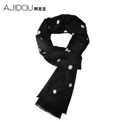 Ajidou new classic Polka Dot patterned scarf Japanese casual dual-purpose scarf shawl in autumn and winter