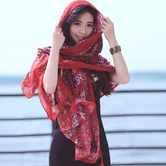 Sun beach towel Scarf Shawl large dual-purpose summer seashore holiday tourism folk style cotton scarf scarf girl