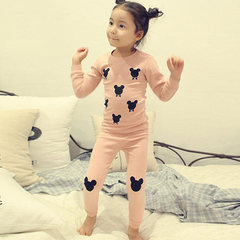 Boys and girls 2016 new autumn and winter warm suit children underwear baby long johns cotton clothing. Mitch Pink 130cm