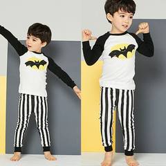 Children's underwear suits children cotton long johns warm pajamas 2017 new boys and girls. Black and black bat 130cm