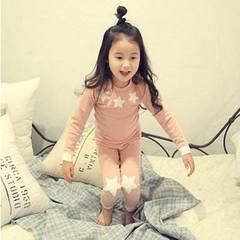 The new summer Korean boys and girls warm long johns children cotton underwear suit nubao cheap fashion Big Star Pink 130cm