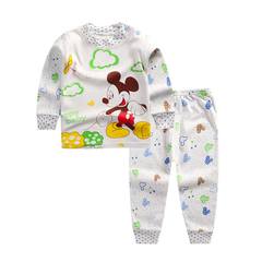 Boys' underwear set 2017 Hitz children treasure baby girls long johns autumn clothes Autumn set - Mickey blue 55 yards is suitable for May -10 months
