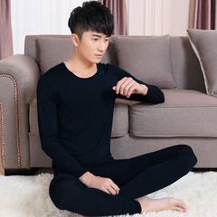 The new thin cotton underwear and female couple long johns suit backing M [165] Modal black suit