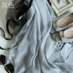 Summer sun protection shawl muffler dual-use beach magic silk scarves sleeveless silk blouse coat grey