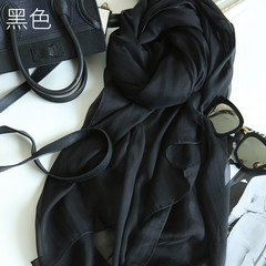 Summer sun protection shawl scarf dual-use beach magic silk scarf sleeveless silk blouse coat black