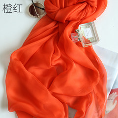 Summer sun protection shawl scarf dual-use beach magic silk scarves sleeveless silk sweater coat orange red