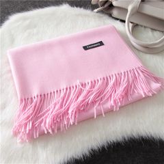 Women`s scarves in winter pure cotton and linen Korean version of spring and autumn pure color matching super long style shawl dual-use gift box with Korean version of cashmere powder