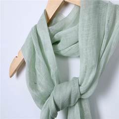 Flax scarf 100% French flax women 100 take a long spring and autumn literary shawl summer scarf men and women pale green