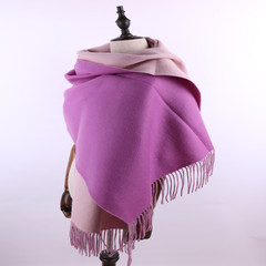 High end weight 365g lambing cashmere double color wool scarf shawl dual purpose heat preservation thickening winter special rice white purple powder double sided