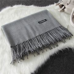 Muffler women summer sun protection cotton and linen dual purpose air conditioning room thin long super beach towel pure color matching shawl Korean version of cashmere dark gray