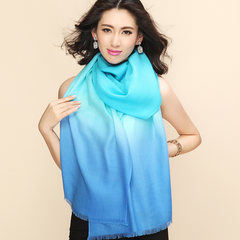 Ladies` long Korean version with pure color red winter wool cashmere scarf summer thin air conditioning room shawl sky blue water blue