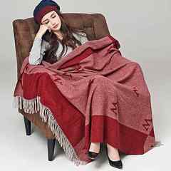N.LIFE nike air conditioning room lady Wool shawl scarf scarf and super dual thickening Red wine grey Plaid stock