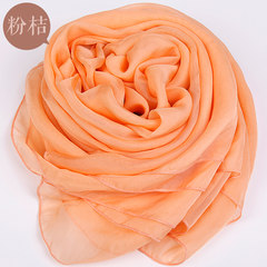 Silk embroidered scarf, wool blended mulberry silk scarves, national style summer sun protection shawl tourism thickening long style pink orange