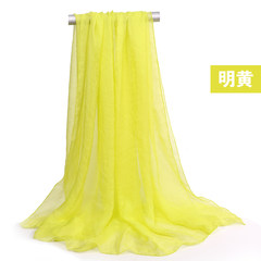 Cotton and linen scarf female age all-match red black and white color version of students' long summer sun thin scarf Bright yellow