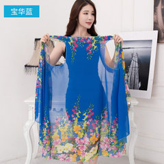 Changeable shawl, scarf, magic silk scarf, multi-functional 100a women`s summer sun protection coat, long style chiffon 2017 new style bahua blue