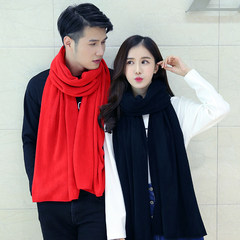 Cashmere wool scarf Plain Knitted Winter South Korea version of pure thick collar Metrosexual students long female lovers strawberry powder