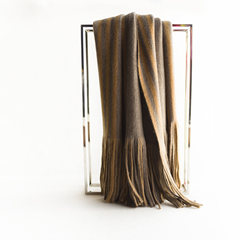 16 winter warm color stripe light luxury 200 wool cashmere blended yarn of high quality scarf Jade Camel