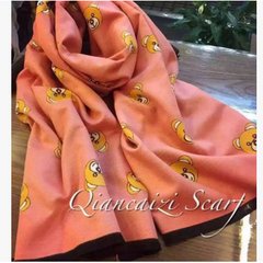 2016 new British brand name men`s and women`s cashmere jacquard small bee bear scarf thickened shawl boutique bear 420 g pink