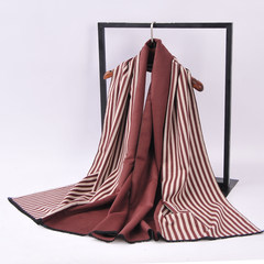 2017 new winter cashmere scarf shawl collar striped scarf cashmere scarf scarf Fawn Brown