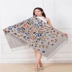 Winter and autumn ladies, cashmere scarves, shawls, dual-use, pure cashmere shawls, European and American business is brand Gray butterfly flower