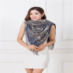 Winter and autumn ladies, cashmere scarves, shawls, dual-use, pure cashmere shawls, European and American business is brand Grey cashew flower Leopard Print