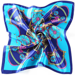 New style men and women perform small silk scarves yellow pure color scarves kindergarten dance performance props gauze towel handkerchief handkerchief flourishing carriage — Blue (small square towel)