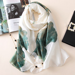 Office air - conditioning shawl scarf dual-use female spring and summer spring silk 100% matching cape lotus - beige