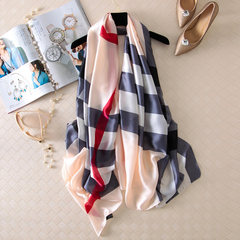 Office air - conditioning shawl scarf dual-use women spring and summer spring silkworm hundred with cape stripes - beige
