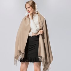 The first half of my life is the same kind of scarf luozijun wool pure color scarf shawl tangjing thickened multi-functional lamb wool shrimp paste color
