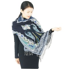 Exotic scarves, custom made embroidery in India, shawls, national vacations, summer air conditioning, and more shawls Picture color + Gift Box