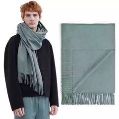 2017, Europe and the United States autumn and winter new men and women thickening cashmere scarf, pure color Yang Mi star, with the wool tassels, shawls Balsam green