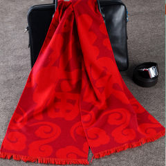Shipping scarf shawl collar and cashmere wool black winter Chinese new business, red Auspicious clouds double blessing