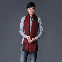 Shipping scarf shawl collar and cashmere wool black winter Chinese new business, red Many round blessing