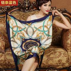 Silk square scarves female mulberry silk scarves hangzhou silk scarf shawl dual-use chain blue