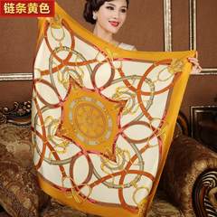Silk square scarves female mulberry silk scarves hangzhou silk scarf shawl dual-use chain yellow