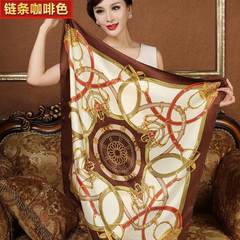 Silk square scarves female mulberry silk scarves hangzhou silk scarf shawl dual-use chain coffee color