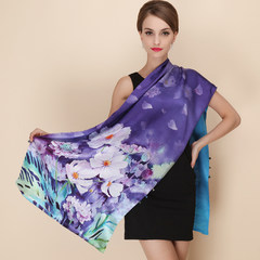 Shanghai silk story spring and summer double top grade pure silk air-conditioned scarf mulberry silk double deck button shawl dual purpose icing