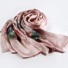 Shanghai silk story spring and summer double top grade pure silk air-conditioned scarf mulberry silk double button double button shawl dual-use budding