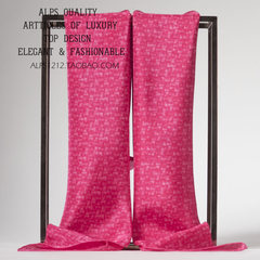 European design high twist encryption red silk chiffon scarf fine graded lattice hand crimping Out of print