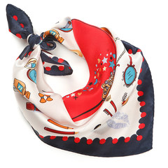 & amp; Curren038 Japanese blue geometric pattern puckered cotton kerchief (small kerchief/scarf/hair band/small scarf