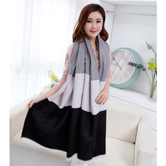 2 2 meters long thick cotton Kaga Kahiro warm dual-purpose super lady in autumn and Winter Scarf Shawl bag mail Black and white