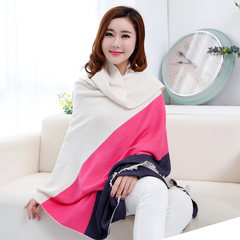 2 2 meters long thick cotton Kaga Kahiro warm dual-purpose super lady in autumn and Winter Scarf Shawl bag mail M + blue