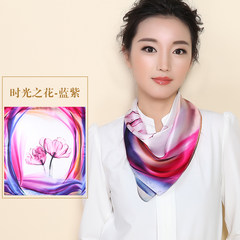 New style men and women perform small silk scarves yellow pure color scarves kindergarten dance performance props gauze handkerchief handkerchief time of the flower blue purple tone