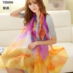 Spring and autumn scarves lady summer thin shawl dual purpose long style 100% with chiffon gauze towel sunscreen small scarf scarf scarf scarf scarf scarves TH006 purple yellow
