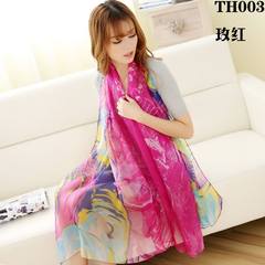 Spring and autumn scarves lady summer thin shawl dual purpose long style 100% with chiffon gauze towel sunscreen small scarf scarf scarf scarf scarf scarf scarf scarf scarf scarf scarf scarf scarf square towel TH003 magenta