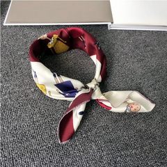 The new style of 2017 summer spring small square scarf small silk towel decorates Korea 100 match female scarf small scarf professional 50 jujube red ollie
