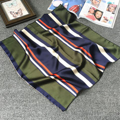 The new style of 2017 summer spring small square scarf small silk scarf decoration Korea 100 match female scarf small scarf professional 50 yellow and green stripes